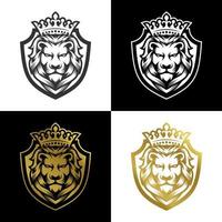 königliche königslöwenkronensymbole. elegantes goldenes Leo-Tierlogo. Identitätssymbol für Premium-Luxusmarken. Vektor-Illustration. vektor