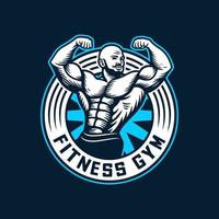 Bodybuilding-Emblem und Fitnessstudio-Logo-Design-Vektorvorlage vektor