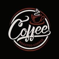 Vintage-Kaffee-Logo-Vorlage. Koffein-Logo. Retro-Vintage-Insignien. Retro-Kaffee-Abzeichen. Vektor-Illustration vektor