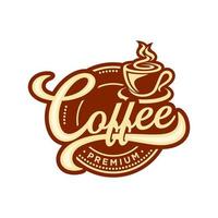 Vintage-Kaffee-Logo-Vorlage. Koffein-Logo. Retro-Vintage-Insignien. Retro-Kaffee-Abzeichen. Vektor-Illustration vektor