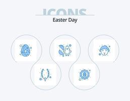 Ostern blau Icon Pack 5 Icon Design. Ostern. glücklich. Ostern. Ostern. Baby vektor