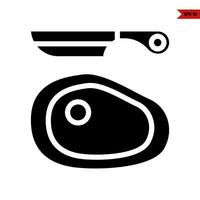 Illustration des Fleisch-Glyphen-Symbols vektor