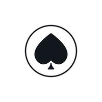 Pik Spielkarte Anzug im Kreis Vektor Konzept solide Symbol