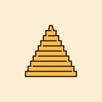 ägyptische Pyramide Vektorkonzept geometrisches minimales gelbes Symbol vektor