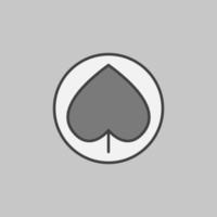 Pik Spielkarte Anzug Vektorkonzept rundes farbiges Symbol oder Symbol vektor