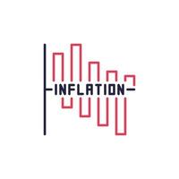 inflation faller Diagram vektor begrepp färgad minimal ikon