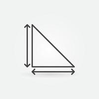Dreieck Abmessungen Vektor dünne Linie Konzept Symbol oder Zeichen