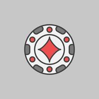 Diamanten Pokerchip Vektorkonzept farbiges Symbol oder Symbol vektor