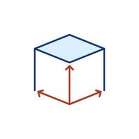 kub dimensionera vektor begrepp färgad ikon eller tecken