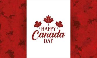 glad Kanada dag firande banner med lönnlöv vektor