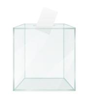 Glas transparente Wahlurne zur Wahl vektor