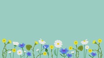 Banner mit Wildblumen. schöne Designvorlage im Cartoon-Stil. vektor