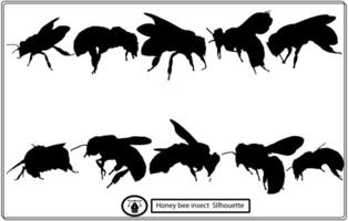 Honigbienen-Silhouetten-Clipart-Sammlung kostenlos vektor