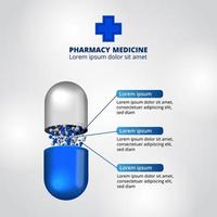 3D-Kapselpille Medizin Apotheke Infografik Daten Visualisierung vektor