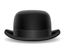 bowler hatt svart retro vektor
