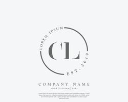första cl feminin logotyp skönhet monogram och elegant logotyp design, handstil logotyp av första signatur, bröllop, mode, blommig och botanisk med kreativ mall vektor