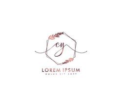 initiales cy feminines logo schönheitsmonogramm und elegantes logodesign, handschriftlogo der ersten unterschrift, hochzeit, mode, floral und botanisch mit kreativer vorlage vektor