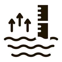 Erhöhung der Wassertemperatur Symbol Vektor Glyph Illustration