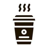 Heißer Kaffee Symbol Vektor-Glyphen-Illustration vektor