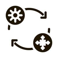 byter ut sommar däck med vinter- däck ikon vektor glyf illustration