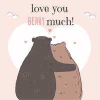 Bär Valentine Card Vector