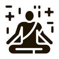 Yoga-Männer zur Heilung von Vektor-Glyphen-Illustrationen vektor