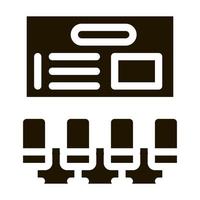 Ikonenvektor-Glyphenillustration des organisatorischen Arbeitsplatzes vektor