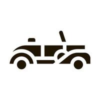 Altes Auto Cabriolet Symbol Vektor Glyph Illustration