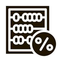 Abakus-Zählwerkzeug-Symbol Vektor-Glyphen-Illustration vektor