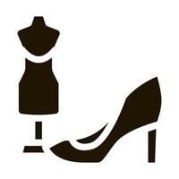 Schuh- und Dummy-Symbol Vektor-Glyphen-Illustration vektor