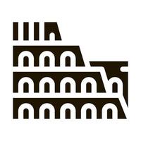Kolosseum-Gebäude-Symbol-Vektor-Glyphen-Illustration vektor
