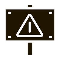 Warnung Typenschild Symbol Vektor-Glyphen-Illustration vektor