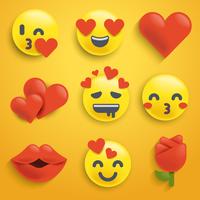 Vektor St. Valentines Emoji Set