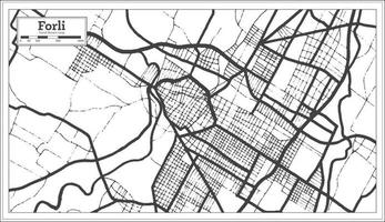 Forli Italien Stadtplan in schwarz-weißer Farbe im Retro-Stil. Übersichtskarte. vektor