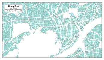 Hangzhou China Stadtplan im Retro-Stil. Übersichtskarte. vektor