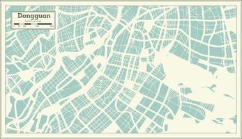Dongguan China Stadtplan im Retro-Stil. Übersichtskarte. vektor