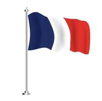 französische Flagge. isolierte Wellenflagge des französischen Landes. vektor