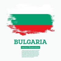 Bulgarien-Flagge mit Pinselstrichen. Tag der Unabhängigkeit. vektor