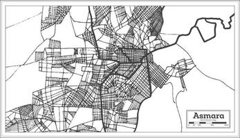 asmara eritrea stad Karta i retro stil. översikt Karta. vektor