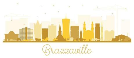 brazzaville republik kongo city skyline silhouette mit goldenen gebäuden isoliert auf weiß. vektor