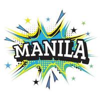 Manila Philippinen Comic-Text im Pop-Art-Stil. vektor