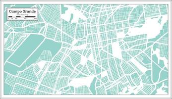 campo grande brasilien stadtplan im retro-stil. Übersichtskarte. vektor