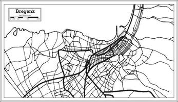 bregenz österrike stad Karta i svart och vit Färg i retro stil. översikt Karta. vektor
