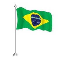 Brasilien flagga. isolerat Vinka flagga av Brasilien Land. vektor