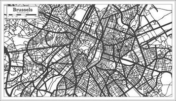 bryssel belgien stad Karta i svart och vit Färg. översikt Karta. vektor