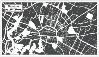 bologna Italien stad Karta i svart och vit Färg i retro stil. översikt Karta. vektor