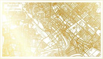 bagdad irak stad Karta i retro stil i gyllene Färg. översikt Karta. vektor