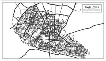 porto novo benin stadtplan in schwarz-weißer farbe. Übersichtskarte. vektor