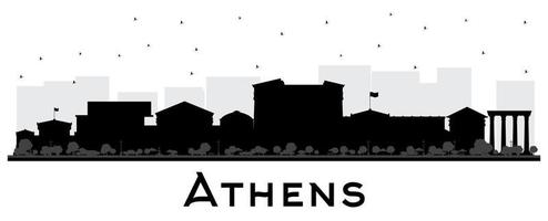 athen griechenland skyline der stadt silhouette mit schwarzen gebäuden isoliert auf weiß. vektor