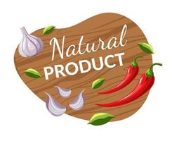 naturlig produkt, vegetabiliska och ört på styrelser vektor